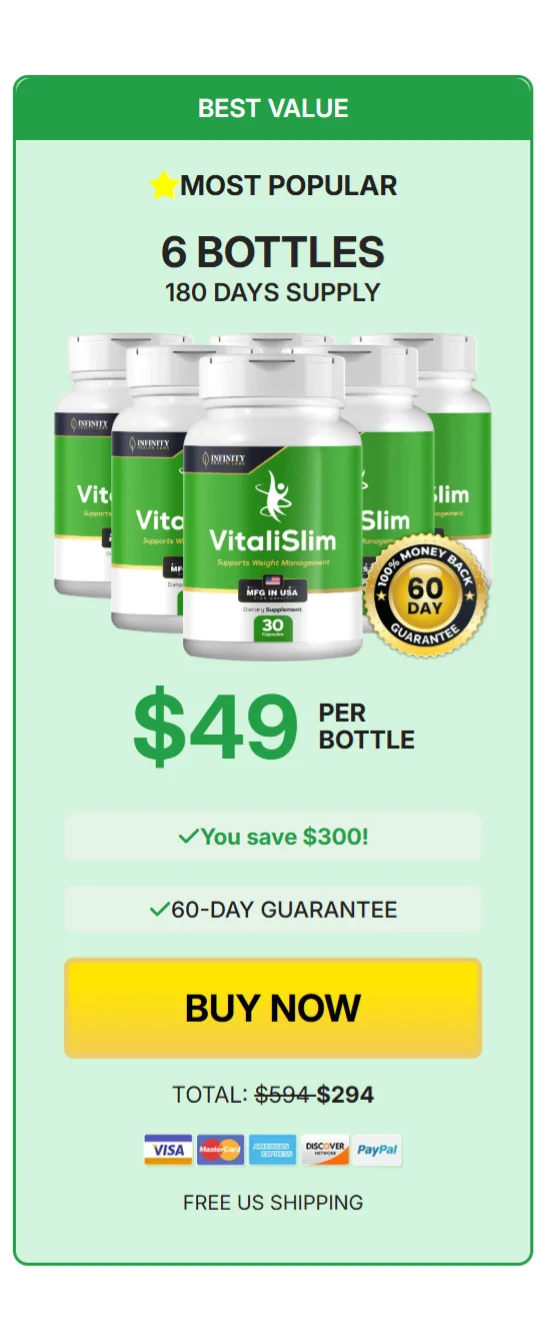 VitaliSlim™ 6 bottles pricing